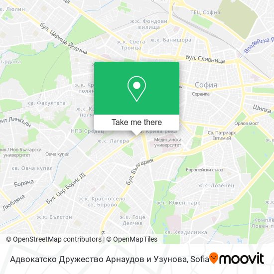 Карта Адвокатско Дружество Арнаудов и Узунова