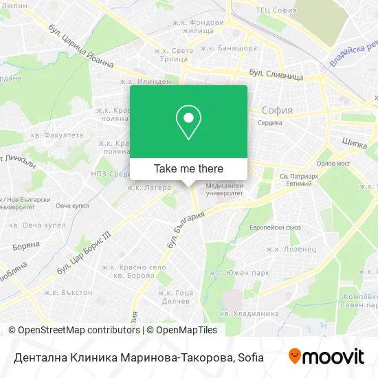 Карта Дентална Клиника Маринова-Такорова