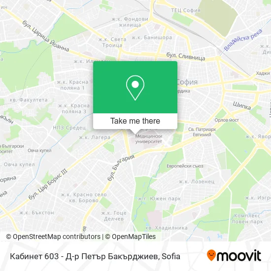 Кабинет 603 - Д-р Петър Бакърджиев map