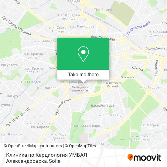 Карта Клиника по Кардиология УМБАЛ Александровска