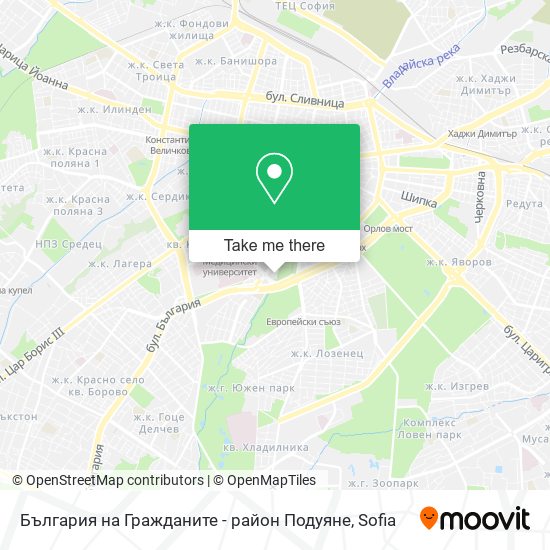 България на Гражданите - район Подуяне map