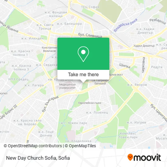Карта New Day Church Sofia