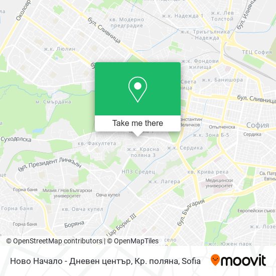 Ново Начало - Дневен център, Кр. поляна map