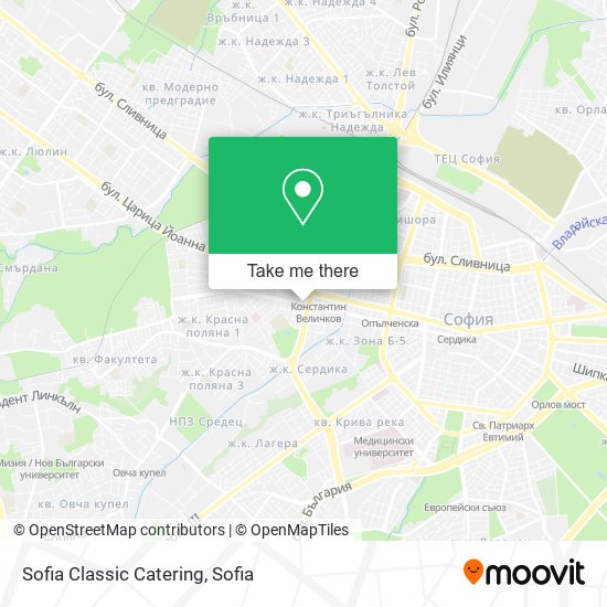 Sofia Classic Catering map