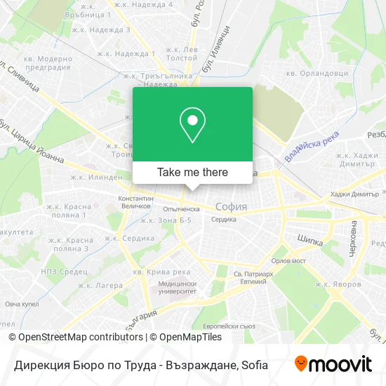 Карта Дирекция Бюро по Труда - Възраждане