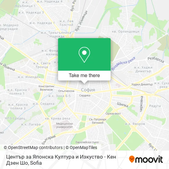 Карта Център за Японска Култура и Изкуство - Кен Дзен Шо