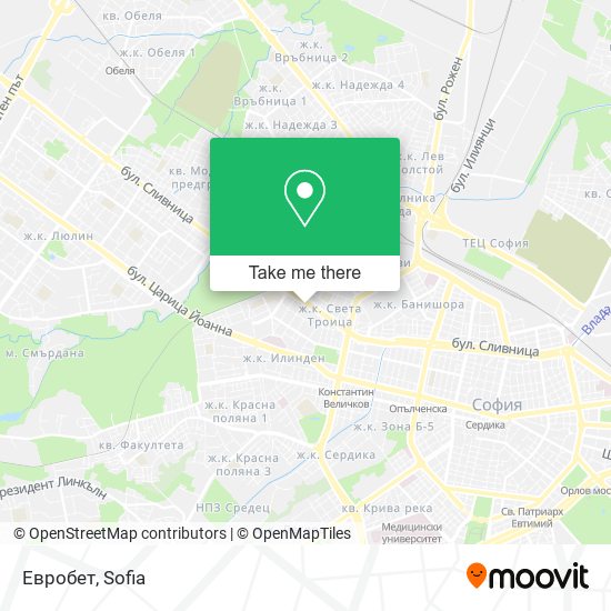 Евробет map
