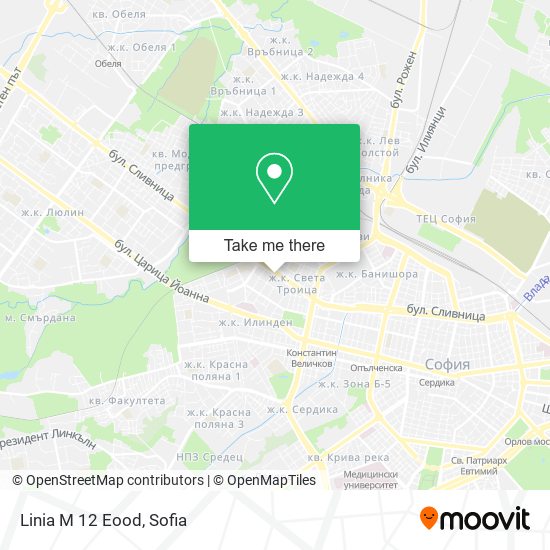 Linia M 12 Eood map