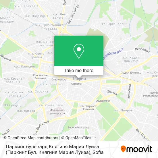 Карта Паркинг булевард Княгиня Мария Луиза