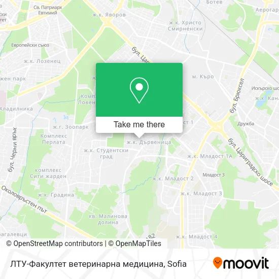 Карта ЛТУ-Факултет ветеринарна медицина