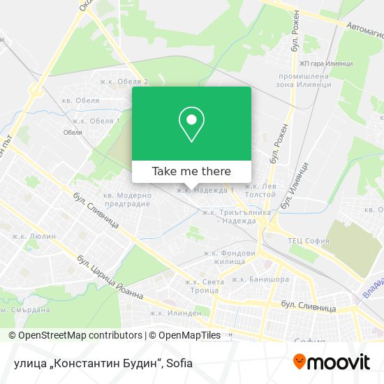 Карта улица „Константин Будин“