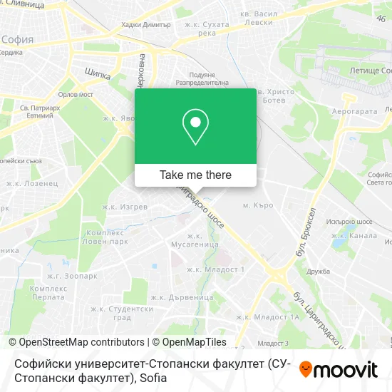 Карта Софийски университет-Стопански факултет (СУ-Стопански факултет)