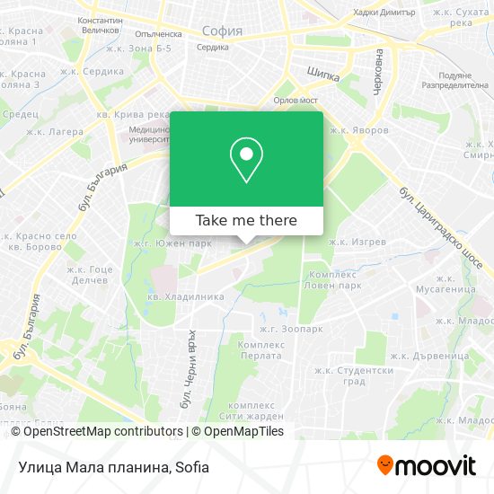Улица Мала планина map