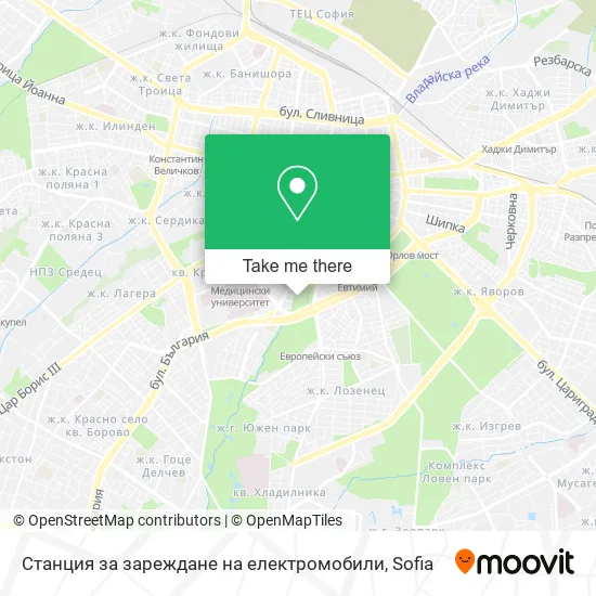 Станция за зареждане на електромобили map