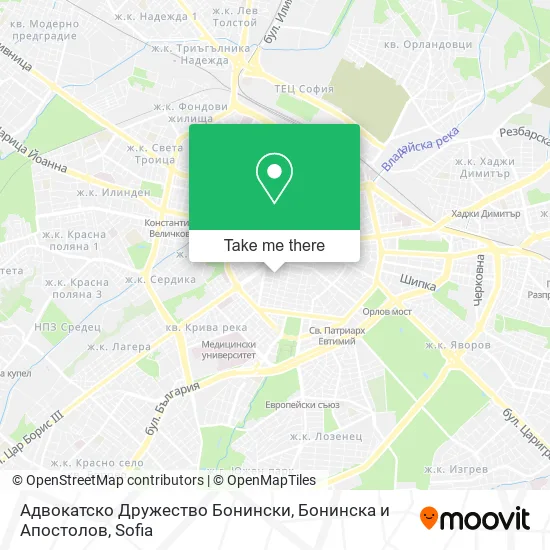 Карта Адвокатско Дружество Бонински, Бонинска и Апостолов
