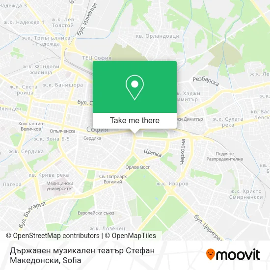 Карта Държавен музикален театър Стефан Македонски