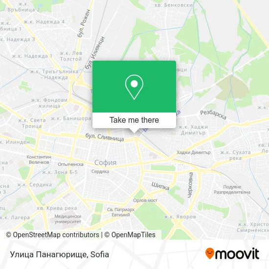 Карта Улица Панагюрище