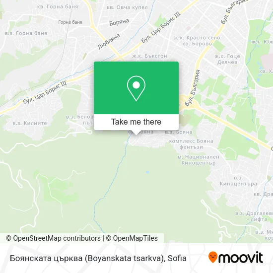 Карта Боянската църква (Boyanskata tsarkva)