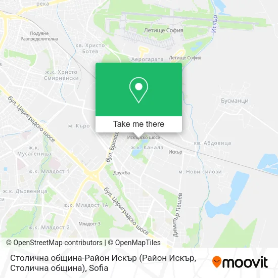 Карта Столична община-Район Искър