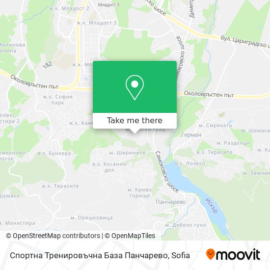 Спортна Тренировъчна База Панчарево map