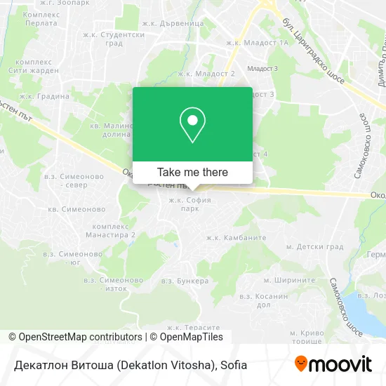 Карта Декатлон Витоша (Dekatlon Vitosha)