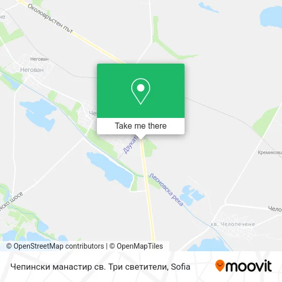 Карта Чепински манастир св. Три светители