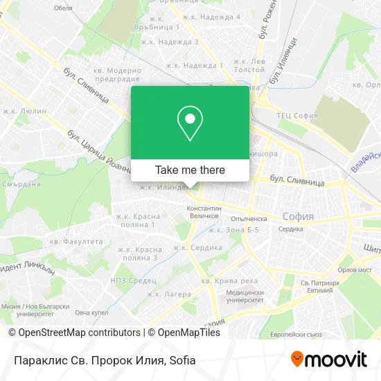 Карта Параклис Св. Пророк Илия