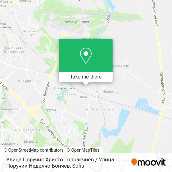 Карта Улица Поручик Христо Топракчиев / Улица Поручик Неделчо Бончев