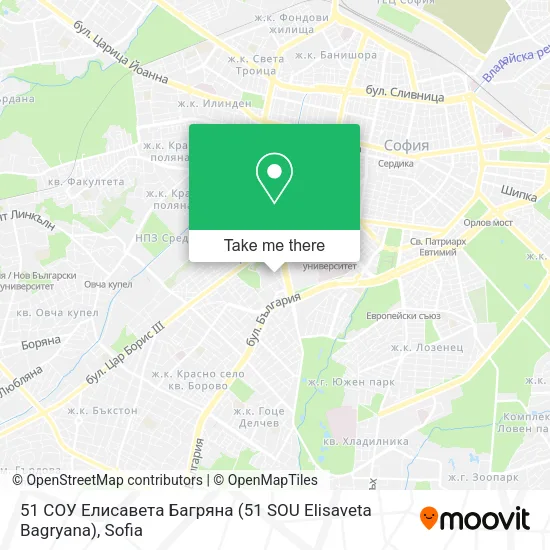 Карта 51 СОУ Елисавета Багряна (51 SOU Elisaveta Bagryana)