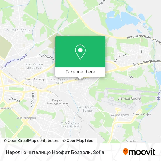 Карта Народно читалище Неофит Бозвели