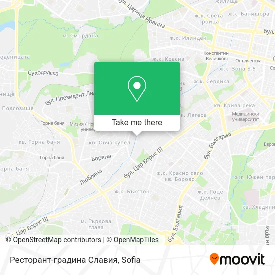 Карта Ресторант-градина Славия