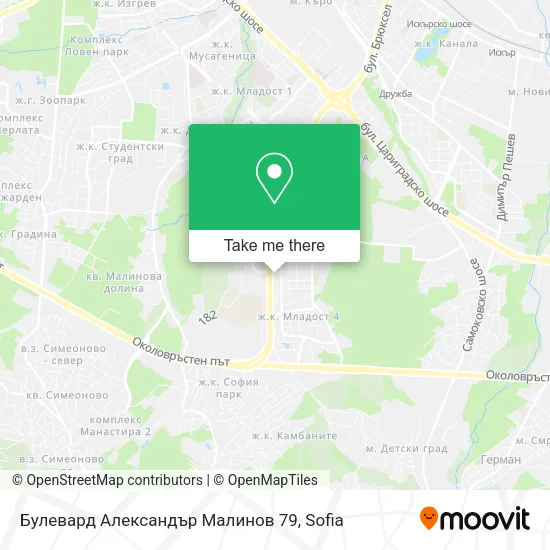 Карта Булевард Александър Малинов 79