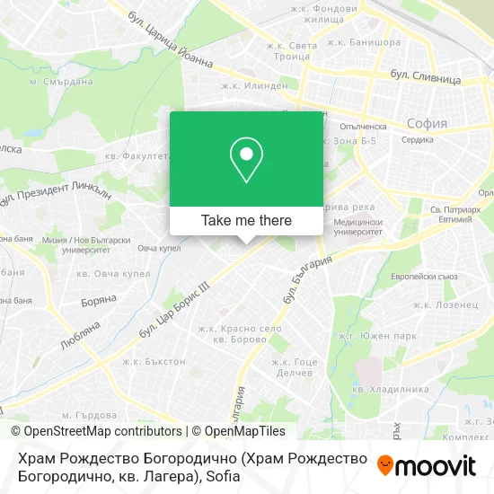 Карта Храм Рождество Богородично (Храм Рождество Богородично, кв. Лагера)