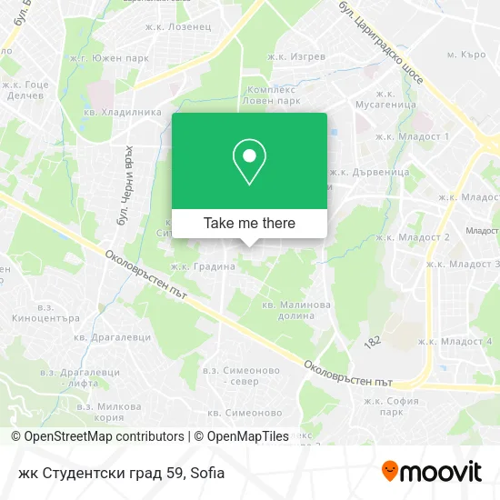 Карта жк Студентски град 59