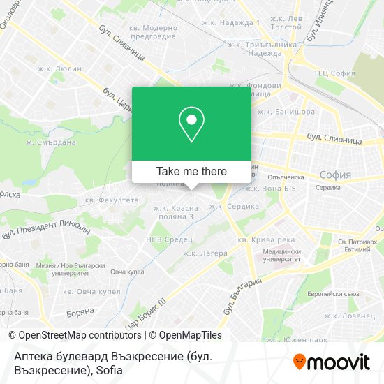 Карта Аптека булевард Възкресение (бул. Възкресение)