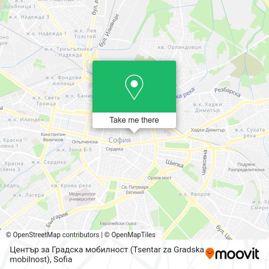 Карта Център за Градска мобилност (Tsentar za Gradska mobilnost)