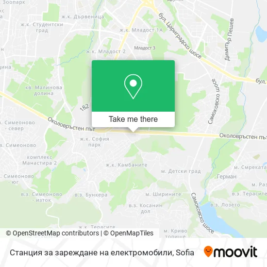 Карта Станция за зареждане на електромобили