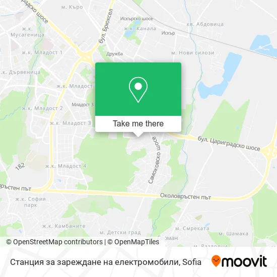 Карта Станция за зареждане на електромобили