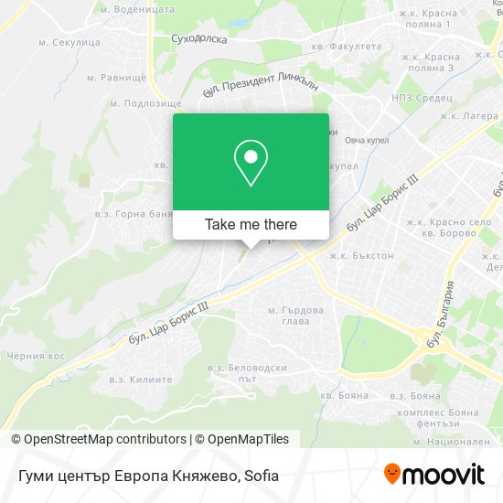 Гуми център Европа Княжево map