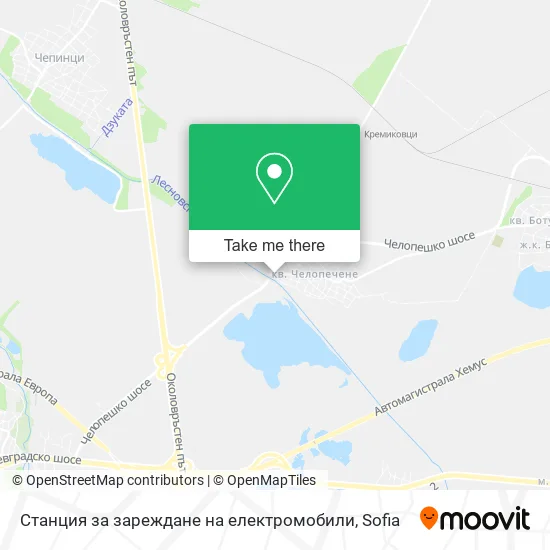 Карта Станция за зареждане на електромобили