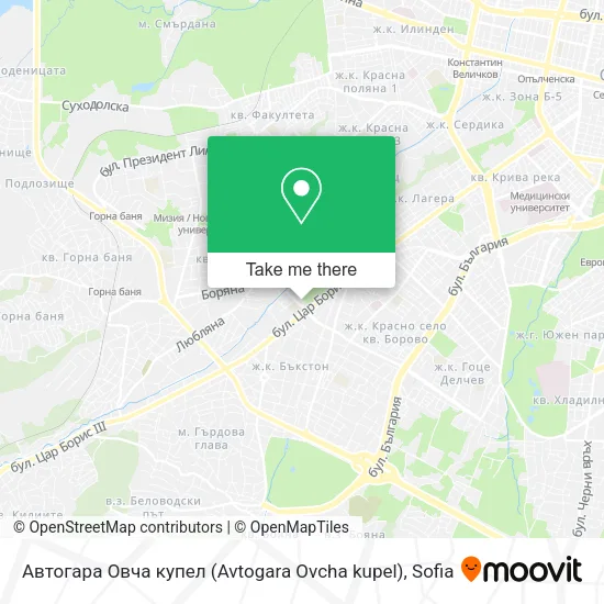 Карта Автогара Овча купел (Avtogara Ovcha kupel)