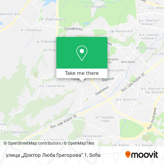 Карта улица „Доктор Люба Григорова“ 1