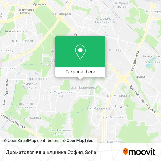 Карта Дерматологична клиника София