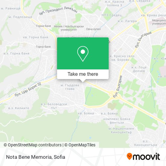 Карта Nota Bene Memoria