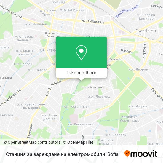 Карта Станция за зареждане на електромобили