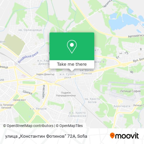 Карта улица „Константин Фотинов“ 72А