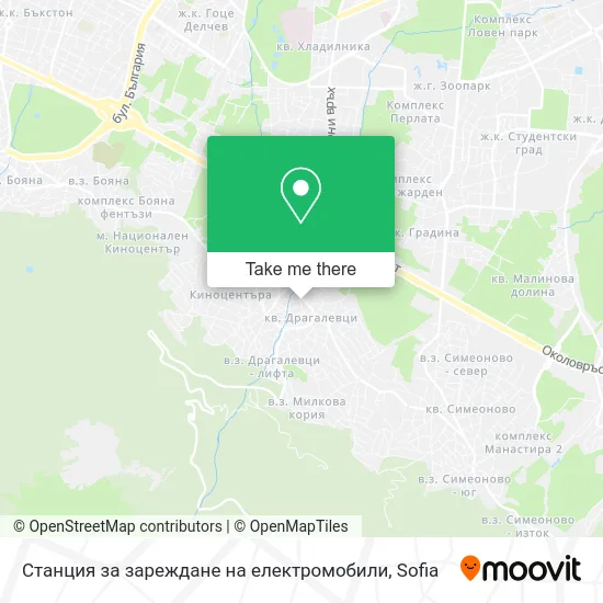 Карта Станция за зареждане на електромобили