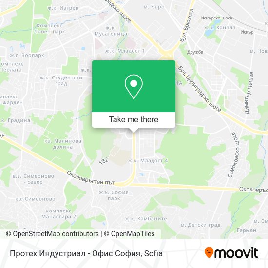 Карта Протех Индустриал - Офис София