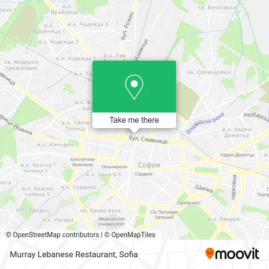 Карта Murray Lebanese Restaurant