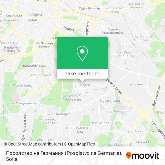 Карта Посолство на Германия (Posolstvo na Germania)